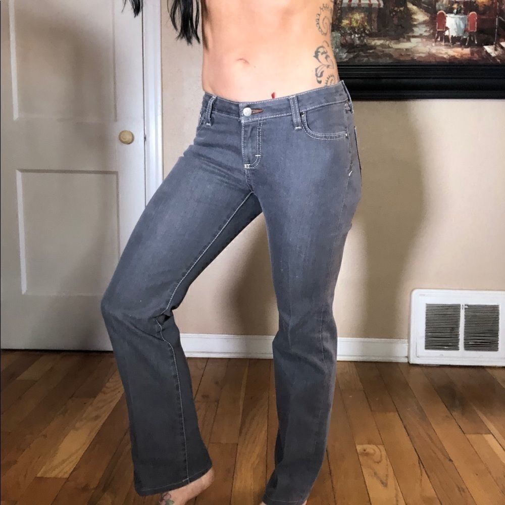 Houston grey denim jeans low rise slim fit